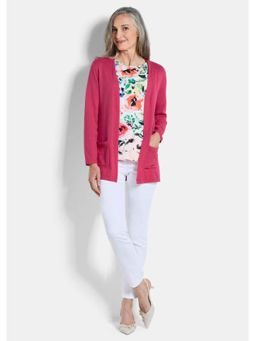 GOLDNER Elegante Strickjacke mit Kaschmir in koralle