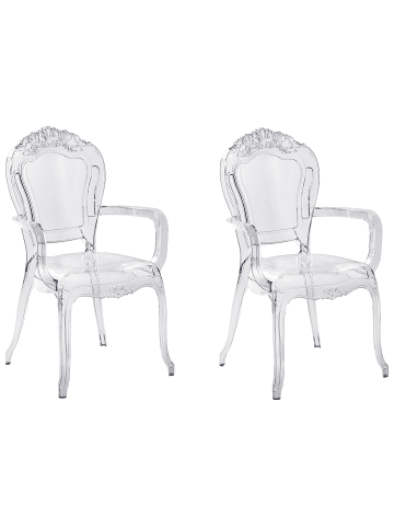 Beliani 2er-Set Bankettstuhl VERMONT in Transparent/Schwarz