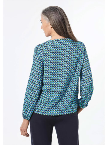 GOLDNER Druckbluse aus reiner Viskose in marine / gemustert