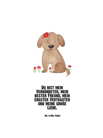 Mr. & Mrs. Panda Wasserflasche Hund Dame mit Spruch in Weiß