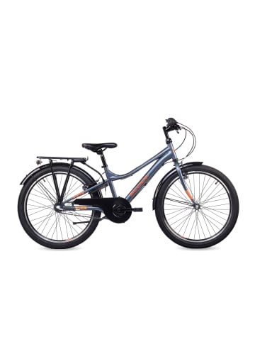 S'COOL Kinderfahrrad - troX 24 Zoll 3-Gang | ab 8 Jahre - Dark Grey/Aqua