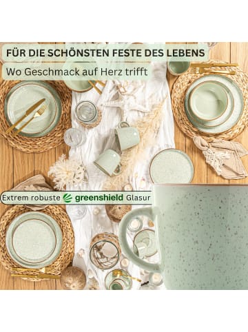 Sänger 6-tlg. Kaffeebecher Set Rio Minze in Grün aus Steingut