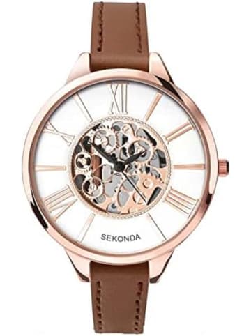 COFI 1453 Damen -Armbanduhr Analog Quartz Uhr in Braun