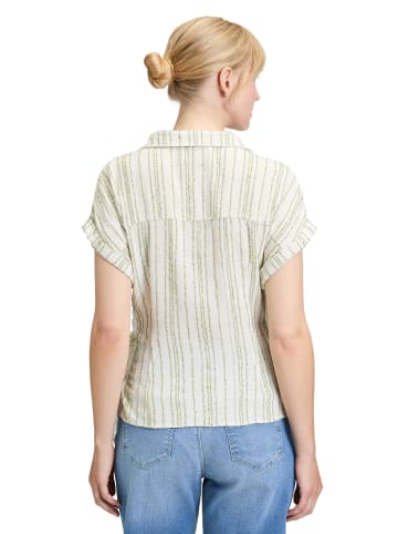 CARTOON Streifenbluse mit Bindegürtel in Nature/Green