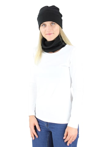 Alkato Alkato Unisex Beanie Mütze und Schal Set Uni in schwarz