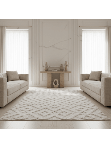 KADIMA DESIGN Teppich 3D Waschbar Geometrisch EISACK Strapazierfähig OEKO-TEX