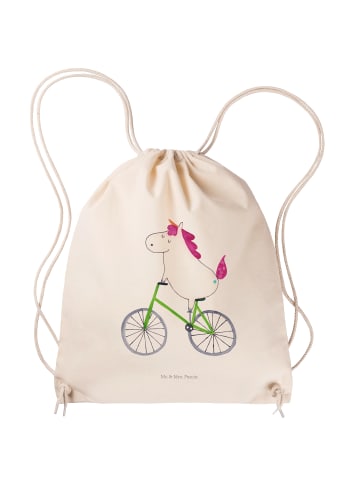 Mr. & Mrs. Panda Gym Bag Einhorn Radfahrer ohne Spruch in Creme