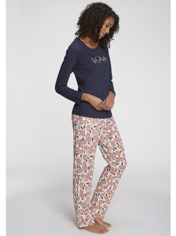 VIVANCE DREAMS Pyjamahose in orange-weiß-gemustert