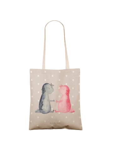 Mr. & Mrs. Panda Tasche Axolotl Liebe ohne Spruch in Grau Pastell
