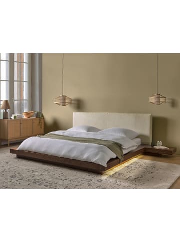 Beliani 6-tlg Doppelbett ZEN in Braun/Weiß
