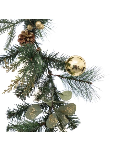 Atmosphera Créateur d'intérieur Weihnachtsgirlande mit Kugeln in Grün, 200 cm