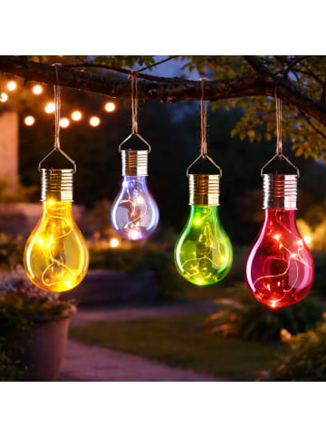 MARELIDA LED Solar Glühbirne GLOW in grün - H: 14cm