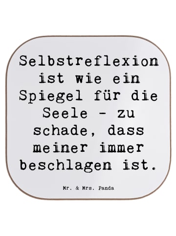 Mr. & Mrs. Panda Bierdeckel Spruch Selbstreflexion Spiegel mit S... in Weiß