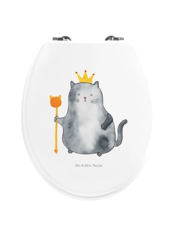 Mr. & Mrs. Panda Motiv WC Sitz Katze König ohne Spruch in Weiß