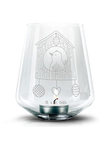 Mr. & Mrs. Panda Graviertes Windlicht Vogelhaus Home ohne Spruch in Transparent