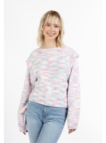 myMo Damen Strickpullover in Rosa Mehrfarbig