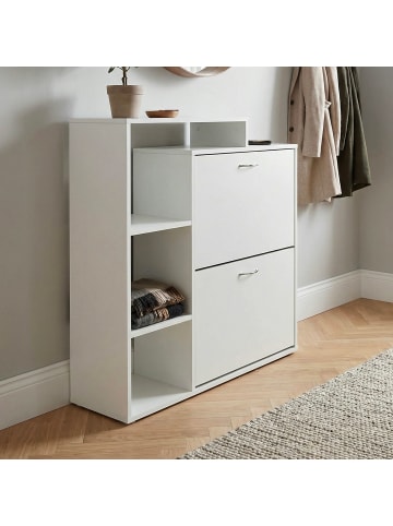 FineBuy Schuhschrank in Weiß / Spanplatte / 85x24x93