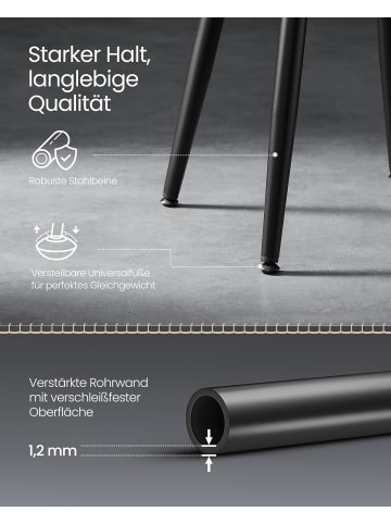 VASAGLE 6er-Set: Sitzhocker in tintenschwarz - (B)48 x (H)48.2 x (T)48 cm