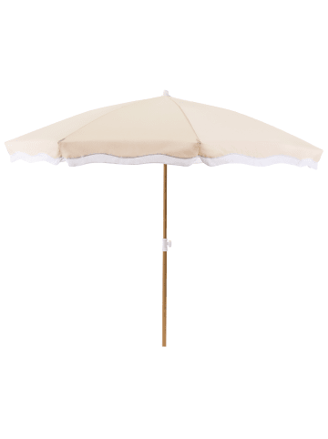 Beliani Marktschirm SESTRIERE in Beige/Weiß/Braun - (W) 232 x (H) 216 x (L) 232 cm