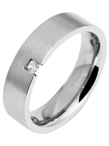 Adeliás Damen Ring aus Titan mit Strass Steinchen in silber