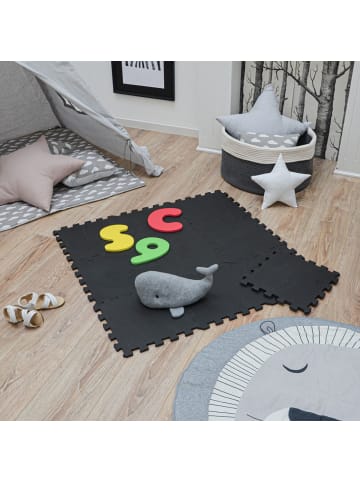 LittleTom 9 Teile Puzzlematte ab 0 Jahren 30x30x1cm in Schwarz