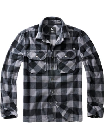 Brandit Hemd "Jeff Fleece Shirt Long Sleeve" in Schwarz