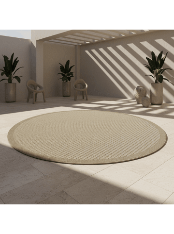 KADIMA DESIGN Teppich Outdoor Waschbar Einfarbig DAFNE Strapazierfähig OEKO-TEX in Beige