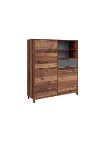 byLiving Highboard JACKSON in Old Wood - B 126, H 143, T 40 cm