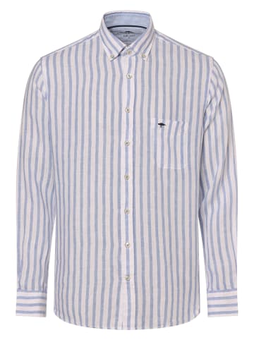 FYNCH-HATTON Leinenhemd in hellblau weiß