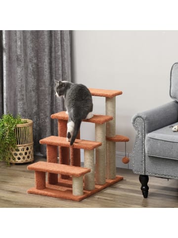 Pawhut Katzentreppe Braun 45L x 40B x 48H cm