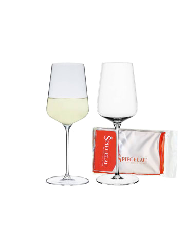 Spiegelau 2er Set Weißweingläser + Poliertuch Definition 430 ml in transparent