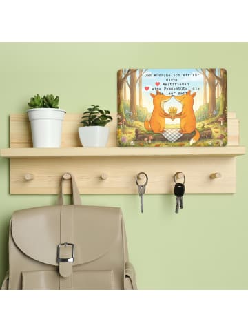 Mr. & Mrs. Panda Wandbild Füchse Liebe Pommes Design mit Spruch in Weiß