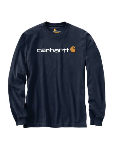 CARHARTT  Logo Long Sleeve in NAVY