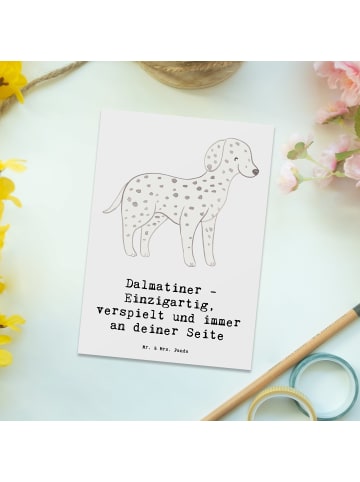 Mr. & Mrs. Panda Postkarte Dalmatiner Freund mit Spruch in Weiß