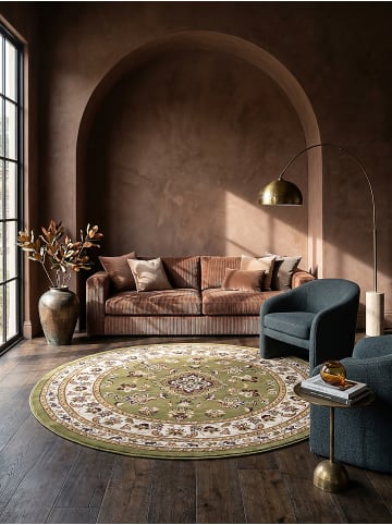 KADIMA DESIGN Kurzflor-Teppich Pflegeleicht GLAZERT Floral Strapazierfähig in Grün