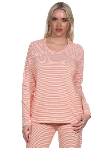 NORMANN Schlafanzug Pyjama Hose lang Mix & Match Streifen - 79725 in orange