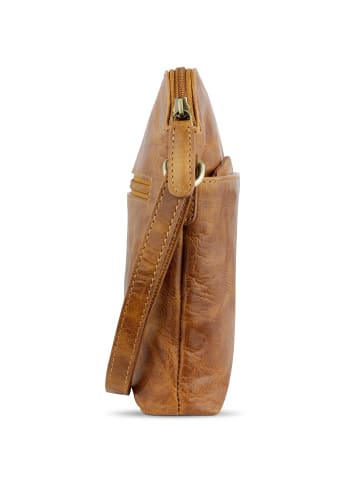 KLONDIKE 1896 Mountain Umhängetasche Leder 17 cm in cognac