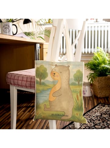 Mr. & Mrs. Panda Stoffbeutel Otter Bauch Design ohne Spruch in Weiß