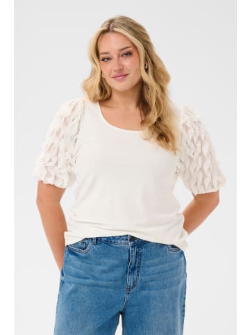 KAFFE curve T-Shirt kurzarm KCLINDA Regular fit in Chalk