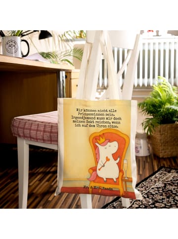 Mr. & Mrs. Panda Tragetasche Einhorn Prinzessin Design mit Spruch in Weiß