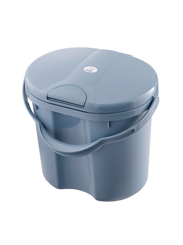 Rotho Babydesign Geruchsdichter Windelbehälter mit Deckel – 10L, hygienisch in Misty blue