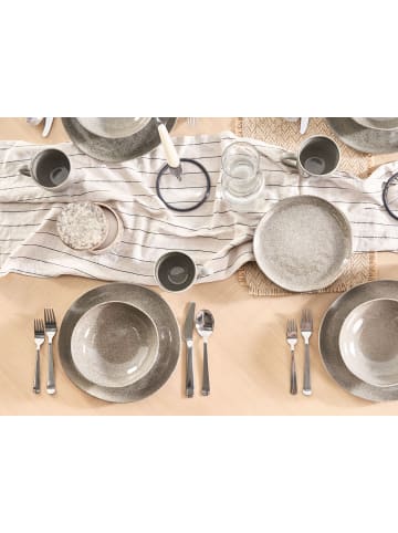 Beliani 8er-Set Teller und Schüsseln COSTMARY in Grau