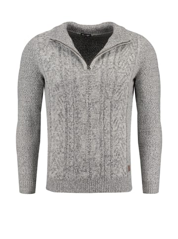 KEY LARGO Pullover 'Dignity' in hellgrau-meliert