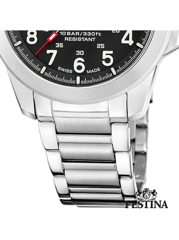 Festina Analog-Armbanduhr Festina Swiss Made silber groß (ca. 41mm)