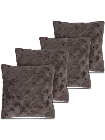 Aspero 4er Set Kissenbezüge Riga in Braun