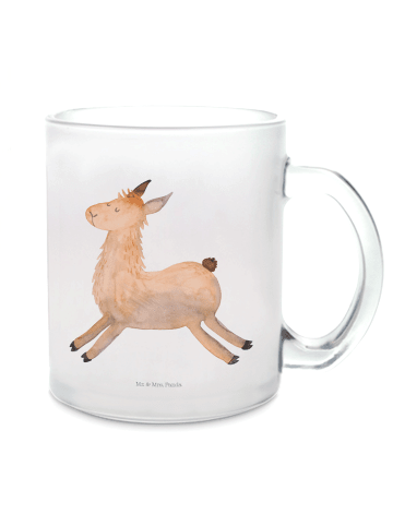 Mr. & Mrs. Panda Tee Tasse Lama Springen ohne Spruch in Transparent