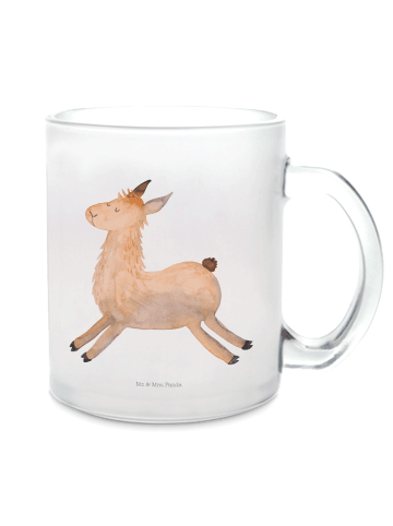 Mr. & Mrs. Panda Teetasse Lama Springen ohne Spruch in Transparent