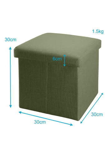 Intirilife Faltbarer Sitzhocker 30x30x30 cm in FRÜHLINGS GRÜN