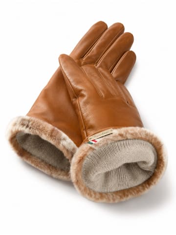 collezione alessandro Handschuhe " Kaschmir " in cognac