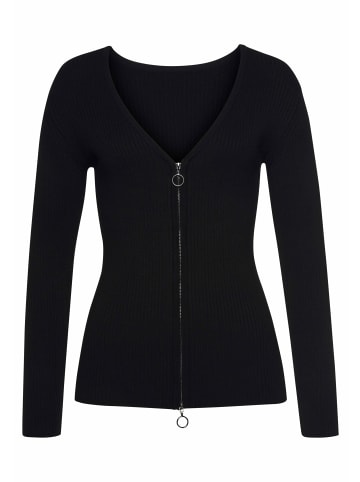 LASCANA Strickjacke in schwarz